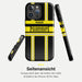 Feuerwehr Handyhülle iPhone® Hardcase Schwarz/Gelb mit Name und Wunschort – Seitenansicht