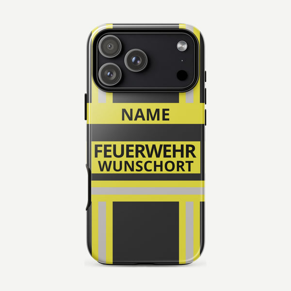Feuerwehr Handyhülle iPhone® Hardcase Schwarz/Gelb