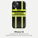 Feuerwehr Handyhülle iPhone® Hardcase Schwarz/Leuchtgelb mit Name und Wunschort – iPhone 13 / 13 mini / 13 Pro / 13 Pro Max