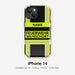 Feuerwehr Handyhülle iPhone® Hardcase Schwarz/Leuchtgelb mit Name und Wunschort – iPhone 14 / 14 Plus / 14 Pro / 14 Pro Max