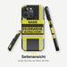 Feuerwehr Handyhülle iPhone® Hardcase Schwarz/Gelb mit Name und Wunschort – Seitenansicht