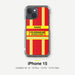 Feuerwehr Handyhülle iPhone® transparent Rot/Gelb mit Name und Wunschort – iPhone 15 / 15 Plus / 15 Pro / 15 Pro Max