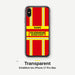 Feuerwehr Handyhülle iPhone® transparent Rot/Gelb mit Name und Wunschort – ältere iPhone-Modelle (7/8, SE, X/XS, XR)