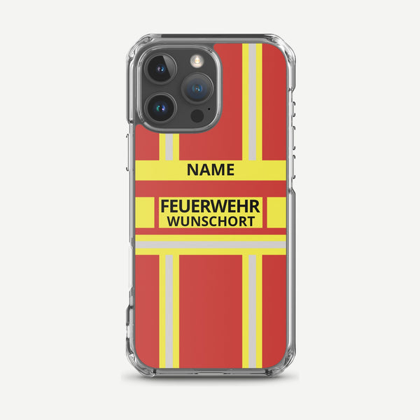 Feuerwehr Handyhülle iPhone® transparent Rot/Gelb