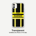 Feuerwehr Handyhülle iPhone® transparent Schwarz/Gelb mit Name und Wunschort – iPhone 11 / 11 Pro / 11 Pro Max