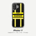 Feuerwehr Handyhülle iPhone® transparent Schwarz/Gelb mit Name und Wunschort – iPhone 17 / 17 Air / 17 Pro / 17 Pro Max