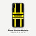 Feuerwehr Handyhülle iPhone® transparent Schwarz/Gelb mit Name und Wunschort – ältere iPhone-Modelle (7/8, SE, X/XS, XR)