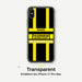 Feuerwehr Handyhülle iPhone® transparent Schwarz/Gelb mit Name und Wunschort – ältere iPhone-Modelle (7/8, SE, X/XS, XR)