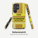 Feuerwehr Handyhülle Samsung® Hardcase Gold/Gelb mit Name und Wunschort – Seitenansicht