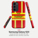 Feuerwehr Handyhülle Samsung® Hardcase Rot/Gelb mit Name und Wunschort – Samsung Galaxy S23 / S23 Plus / S23 Ultra