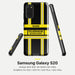 Feuerwehr Handyhülle Samsung® Hardcase Schwarz/Gelb mit Name und Wunschort – Samsung Galaxy S20 / S20 FE / S20 Plus / S20 Ultra