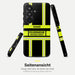 Feuerwehr Handyhülle Samsung® Hardcase Schwarz/Leuchtgelb mit Name und Wunschort – Seitenansicht