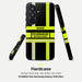 Feuerwehr Handyhülle Samsung® Hardcase Schwarz/Leuchtgelb mit Name und Wunschort – Rundumansicht