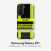 Feuerwehr Handyhülle Samsung® Hardcase Schwarz/Leuchtgelb mit Name und Wunschort – Samsung Galaxy S21 / S21 FE / S21 Plus / S21 Ultra