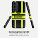 Feuerwehr Handyhülle Samsung® Hardcase Schwarz/Leuchtgelb mit Name und Wunschort – Samsung Galaxy S23 / S23 Plus / S23 Ultra