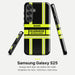 Feuerwehr Handyhülle Samsung® Hardcase Schwarz/Leuchtgelb mit Name und Wunschort – Samsung Galaxy S25 / S25 Plus / S25 Ultra