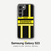 Feuerwehr Handyhülle Samsung® Transparent Schwarz/Gelb mit Name und Wunschort – Samsung Galaxy S23 / S23 Plus / S23 Ultra