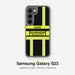 Feuerwehr Handyhülle Samsung® Transparent Schwarz/Leuchtgelb mit Name und Wunschort – Samsung Galaxy S23 / S23 Plus / S23 Ultra