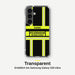 Feuerwehr Handyhülle Samsung® Transparent Schwarz/Leuchtgelb mit Name und Wunschort – Samsung Galaxy S24 / S24 Plus / S24 Ultra