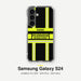 Feuerwehr Handyhülle Samsung® Transparent Schwarz/Leuchtgelb mit Name und Wunschort – Samsung Galaxy S24 / S24 Plus / S24 Ultra