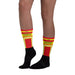 Feuerwehr Socken – Personalisiert mit Name & Wunschort (Rot/Gelb) – Bild 2