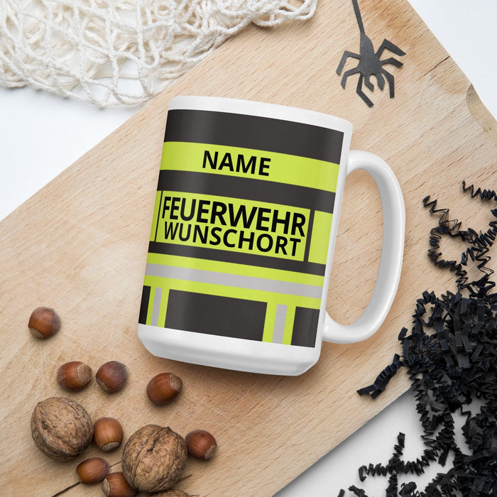 Feuerwehr Tasse – Personalisiert mit Name & Wunschort (Schwarz/Leuchtgelb) – Bild 13