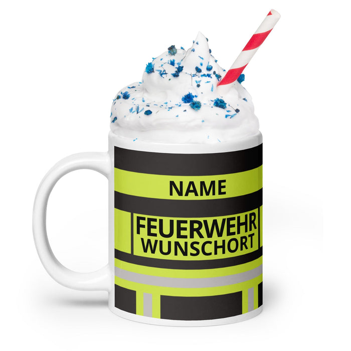 Feuerwehr Tasse – Personalisiert mit Name & Wunschort (Schwarz/Leuchtgelb) – Bild 19