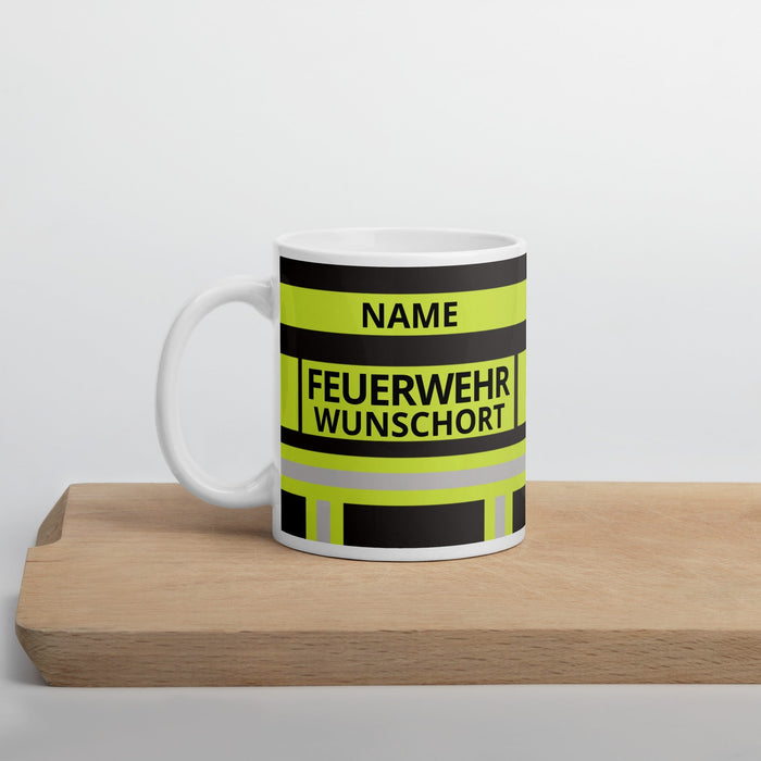 Feuerwehr Tasse – Personalisiert mit Name & Wunschort (Schwarz/Leuchtgelb) – Bild 5