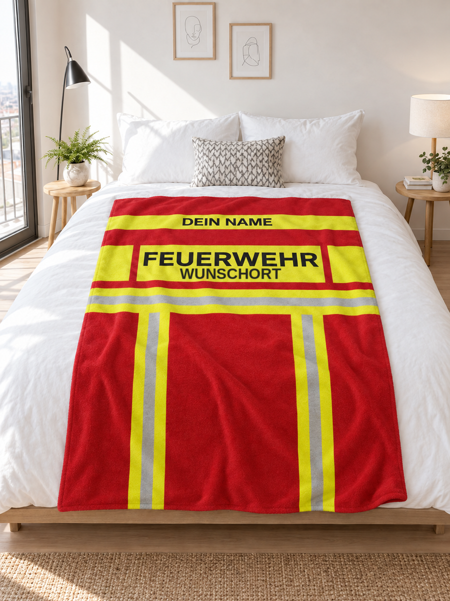 Feuerwehr Decke - Rot/Gelb