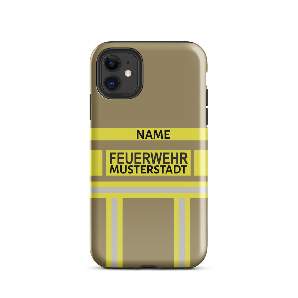 Feuerwehr Handyhülle iPhone® Hardcase Gold/Gelb — 112-must-have.de