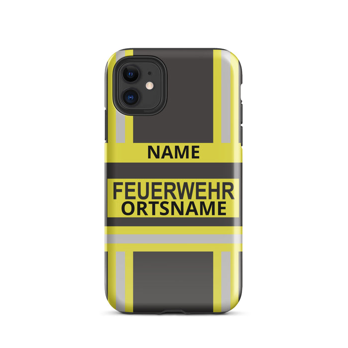 Feuerwehr Handyhülle für iPhone® Hardcase in Schwarz/Gelb