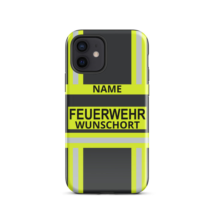 Feuerwehr Handyhülle für iPhone® Hardcase in Schwarz/Leuchtgelb