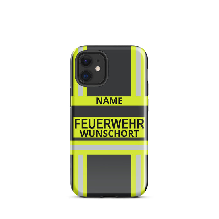 Feuerwehr Handyhülle für iPhone® Hardcase in Schwarz/Leuchtgelb