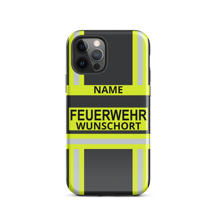 Feuerwehr Handyhülle für iPhone® Hardcase in Schwarz/Leuchtgelb