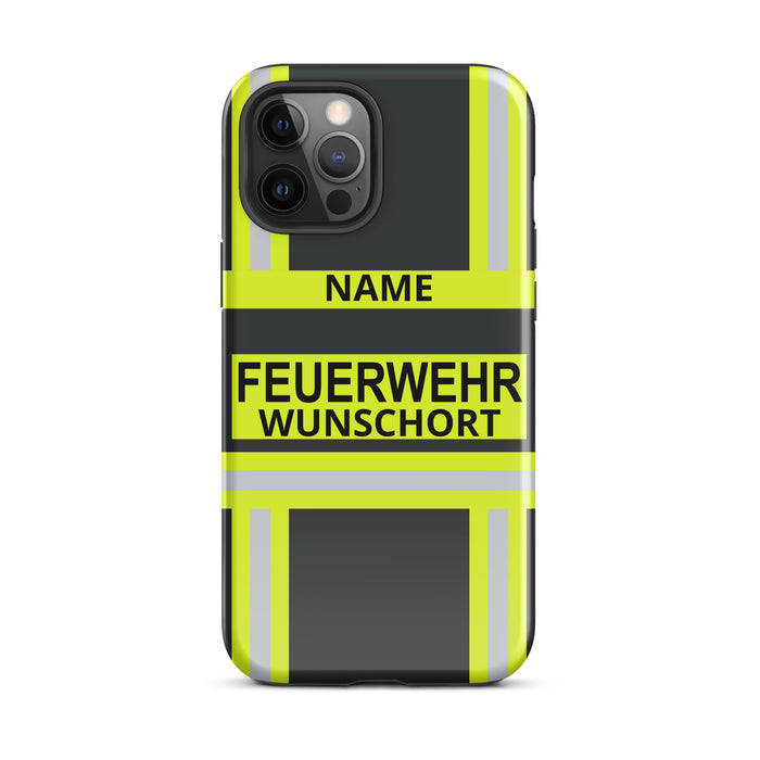 Feuerwehr Handyhülle für iPhone® Hardcase in Schwarz/Leuchtgelb