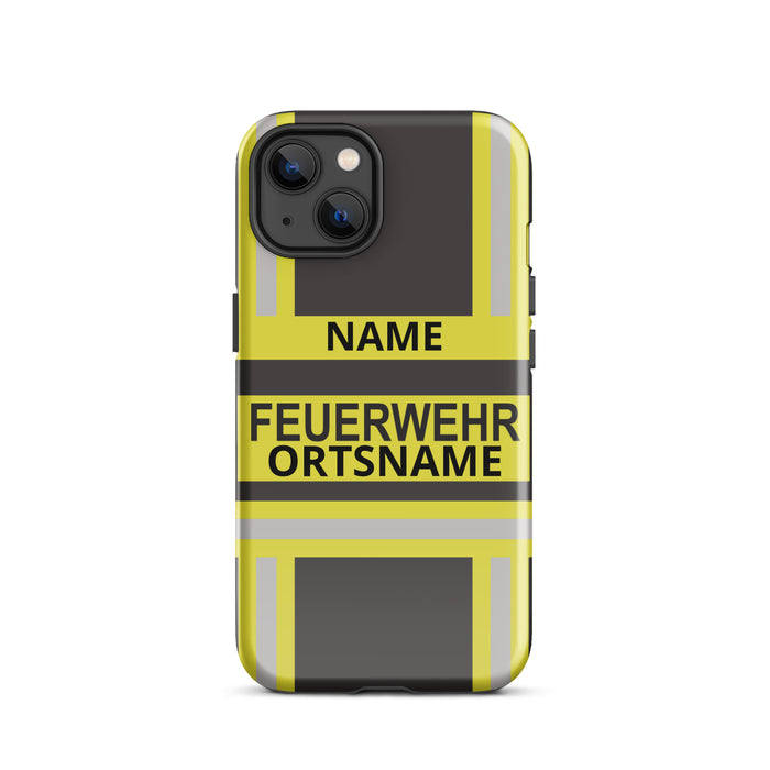 Feuerwehr Handyhülle für iPhone® Hardcase in Schwarz/Gelb
