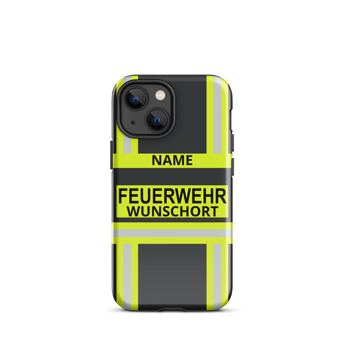 Feuerwehr Handyhülle für iPhone® Hardcase in Schwarz/Leuchtgelb