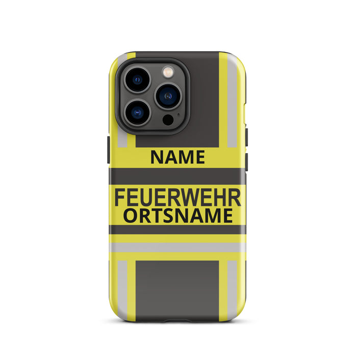 Feuerwehr Handyhülle für iPhone® Hardcase in Schwarz/Gelb