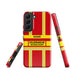 Feuerwehr Handyhülle Samsung® Hardcase Rot/Gelb mit Name und Wunschort – Samsung Galaxy S22 / S22 Plus / S22 Ultra