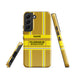 Feuerwehr Handyhülle Samsung® Hardcase Gold/Gelb mit Name und Wunschort – Samsung Galaxy S22 / S22 Plus / S22 Ultra
