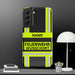 Feuerwehr Handyhülle Samsung® Galaxy S22 Plus Hardcase Schwarz/Leuchtgelb – personalisiert mit Name und Feuerwehr