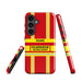 Feuerwehr Handyhülle Samsung® Hardcase Rot/Gelb mit Name und Wunschort – Samsung Galaxy S24 / S24 Plus / S24 Ultra