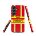 Feuerwehr Handyhülle Samsung® Hardcase Rot/Gelb mit Name und Wunschort – Samsung Galaxy S25 / S25 Plus / S25 Ultra