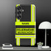 Feuerwehr Handyhülle Samsung® Galaxy S25 Plus Hardcase Schwarz/Leuchtgelb – personalisiert mit Name und Feuerwehr