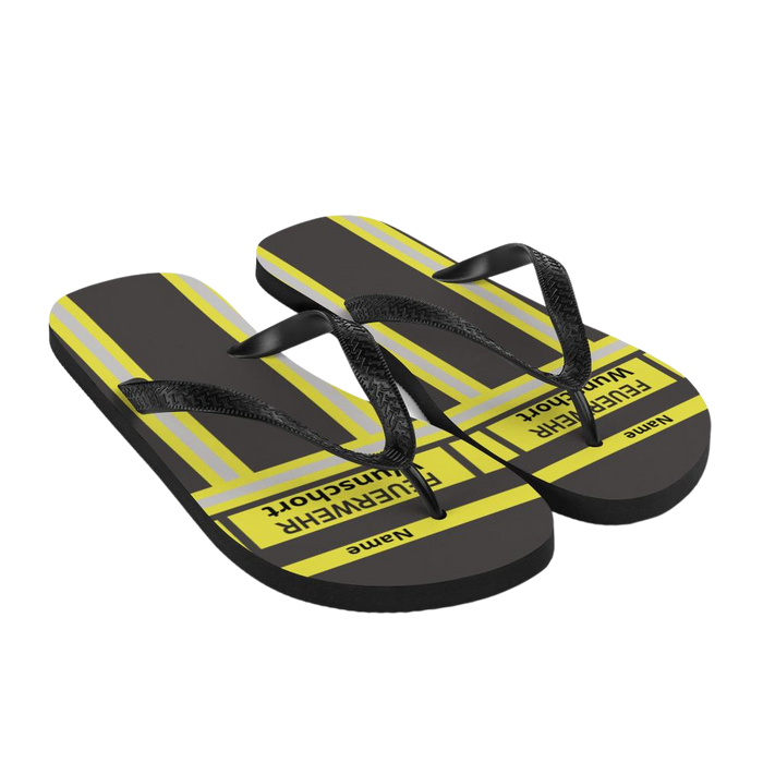 Feuerwehr Flip Flops - Schwarz/Gelb