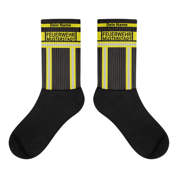 Feuerwehr Socken Schwarz/Gelb