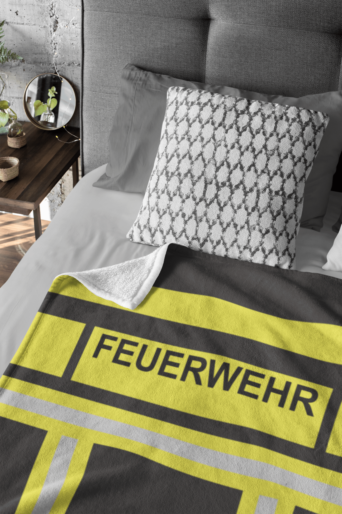 Feuerwehr Decke - Schwarz/Gelb –